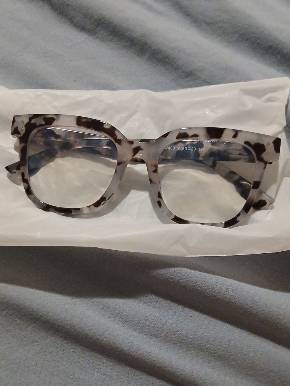 Women's Square Acetate Glasses in Grey Tortoiseshell